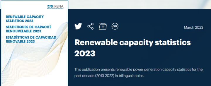 可再生能源创纪录增长！IRENA发布《2023年可再生能源装机容量统计报告》