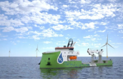 Green, hydrogen-powered offshore construction support vessel